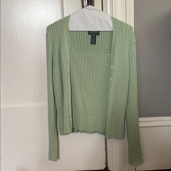 Ralph Lauren Sweaters - Ralph Lauren Light Green Cable Knit Sweater Set